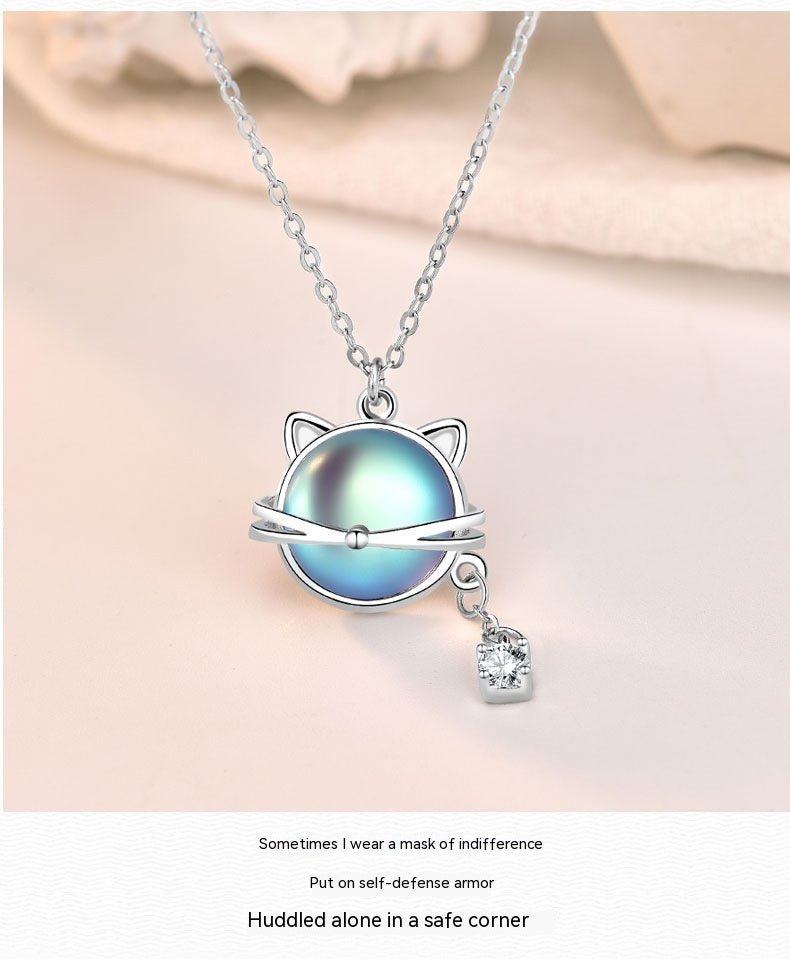 Cat Moonstone Necklace