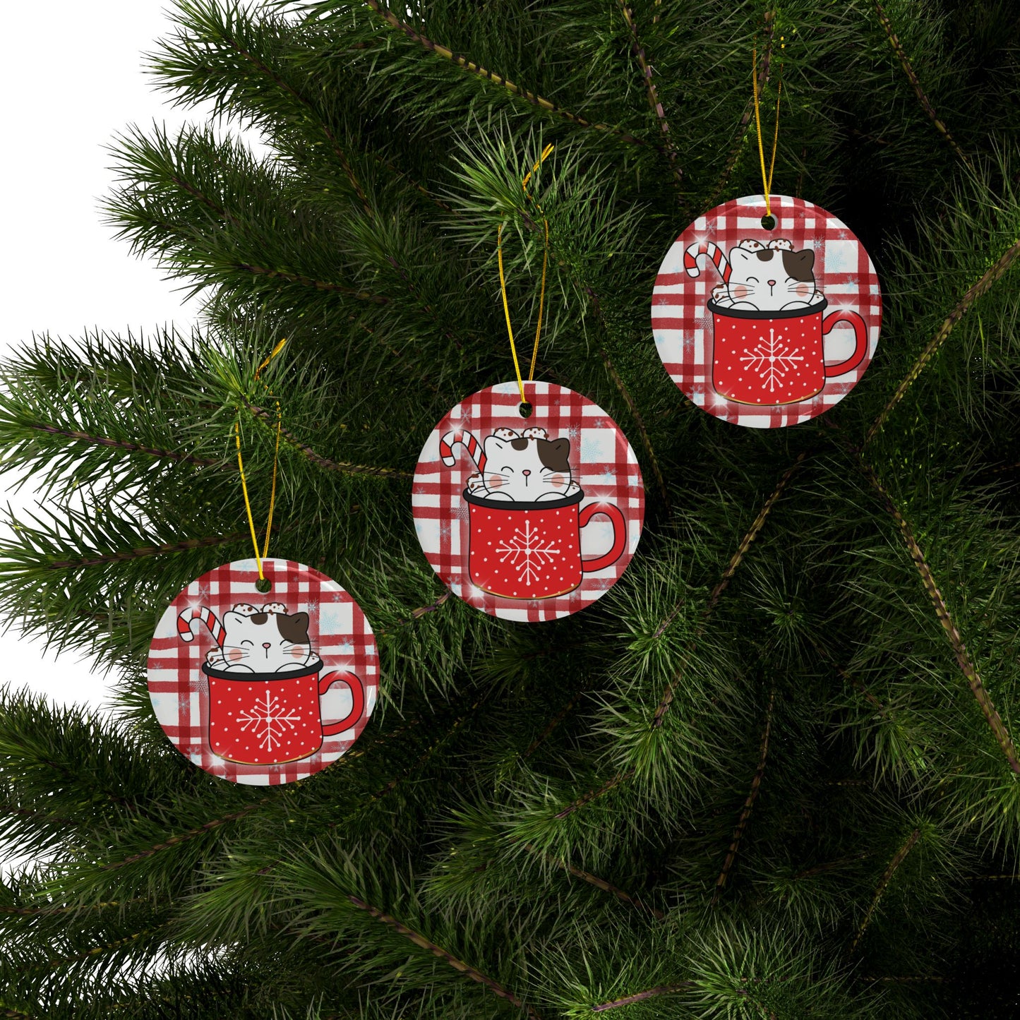 Hot Cocoa Cat Mug Ornament