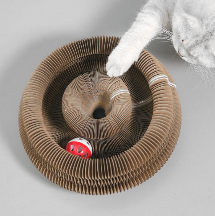 Interactive Ball Track & Corrugated Cat Scratcher Toy