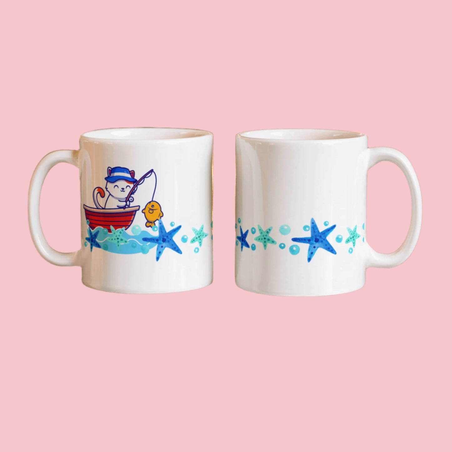 Cat Fishing Mug – Funny Nautical Coffee Cup for Cat Lovers & Anglers