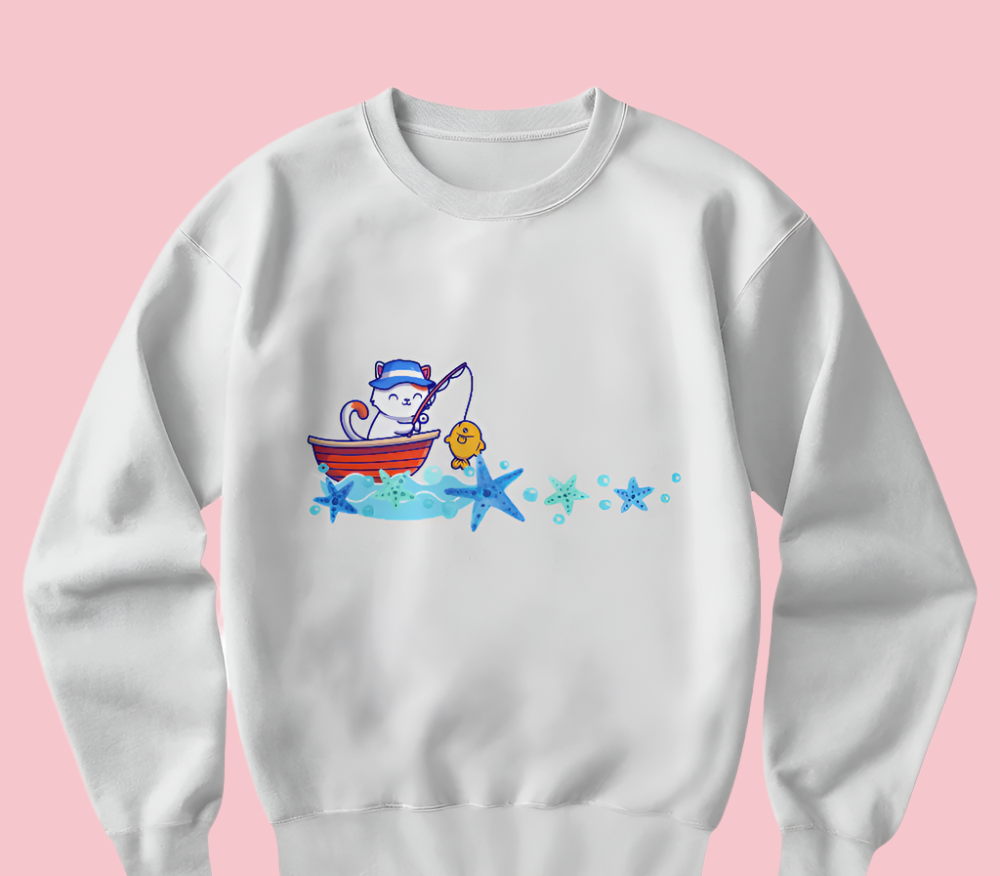 Cat Fishing Sweatshirt