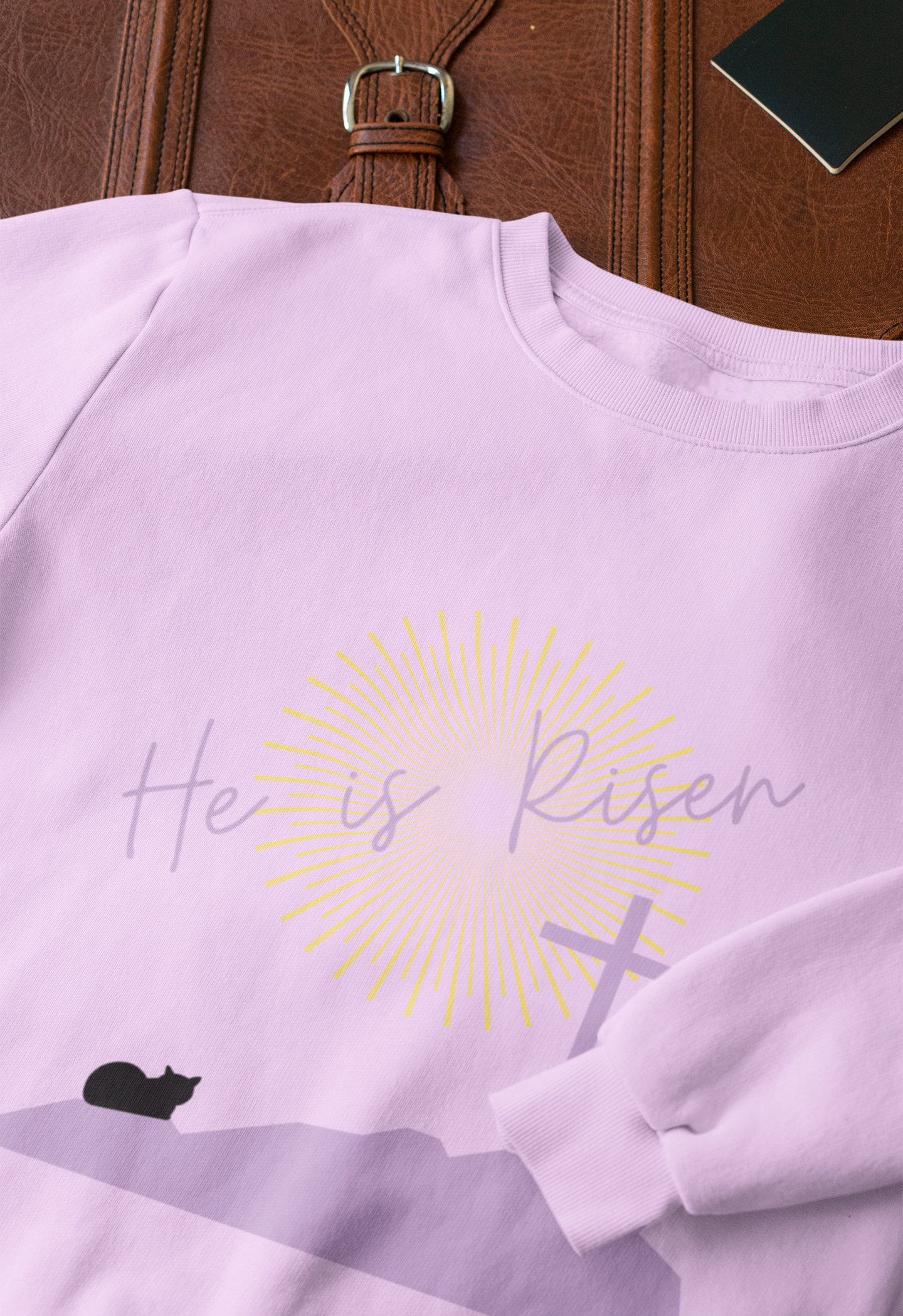 He Is Risen Cat-Themed Sweatshirt