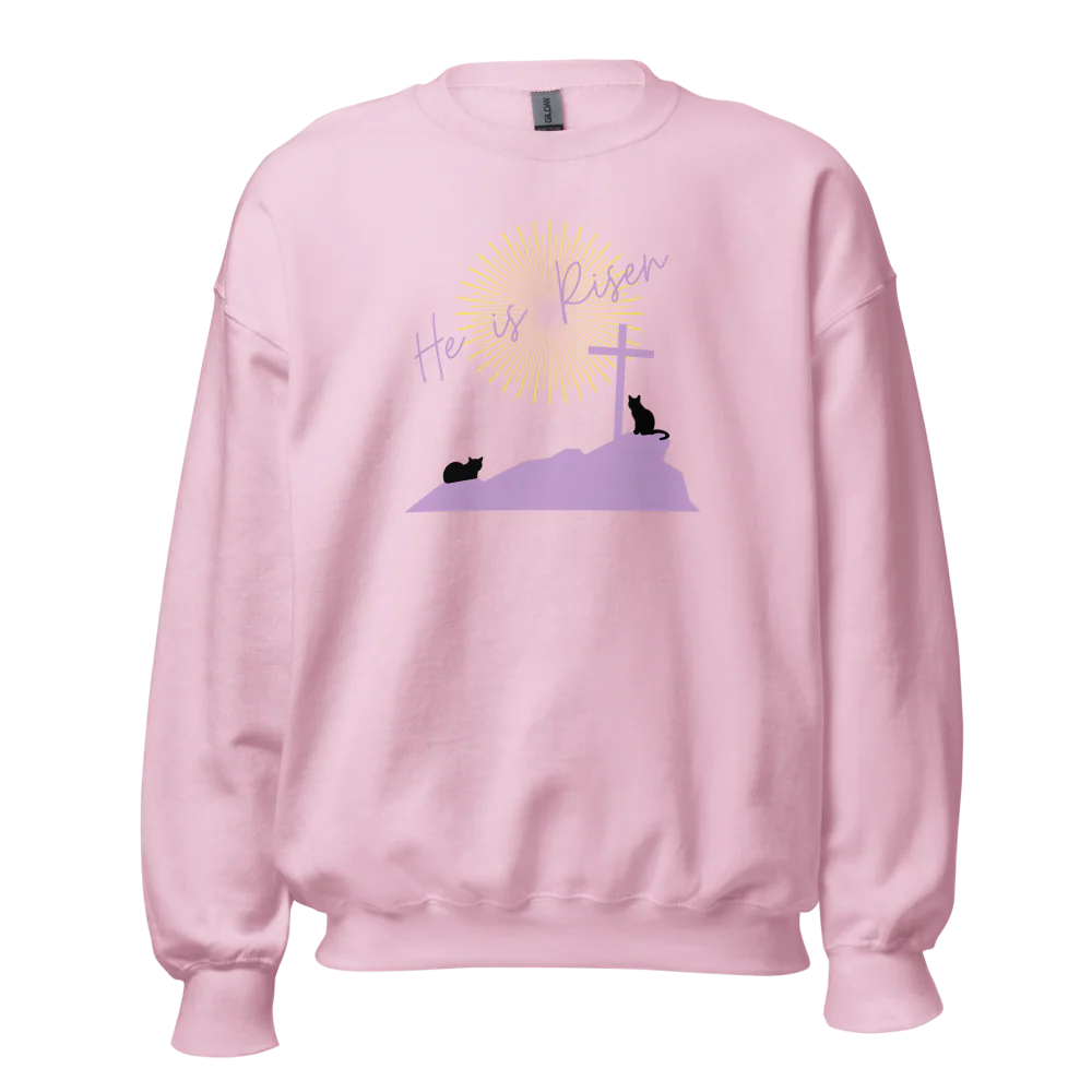He Is Risen Cat-Themed Sweatshirt