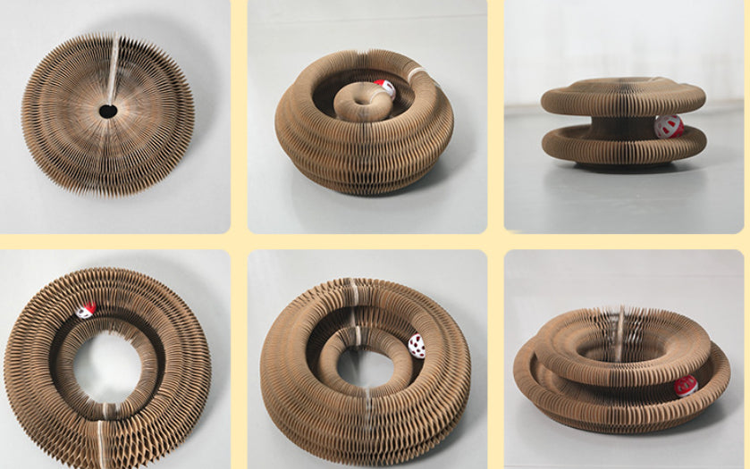Interactive Ball Track & Corrugated Cat Scratcher Toy