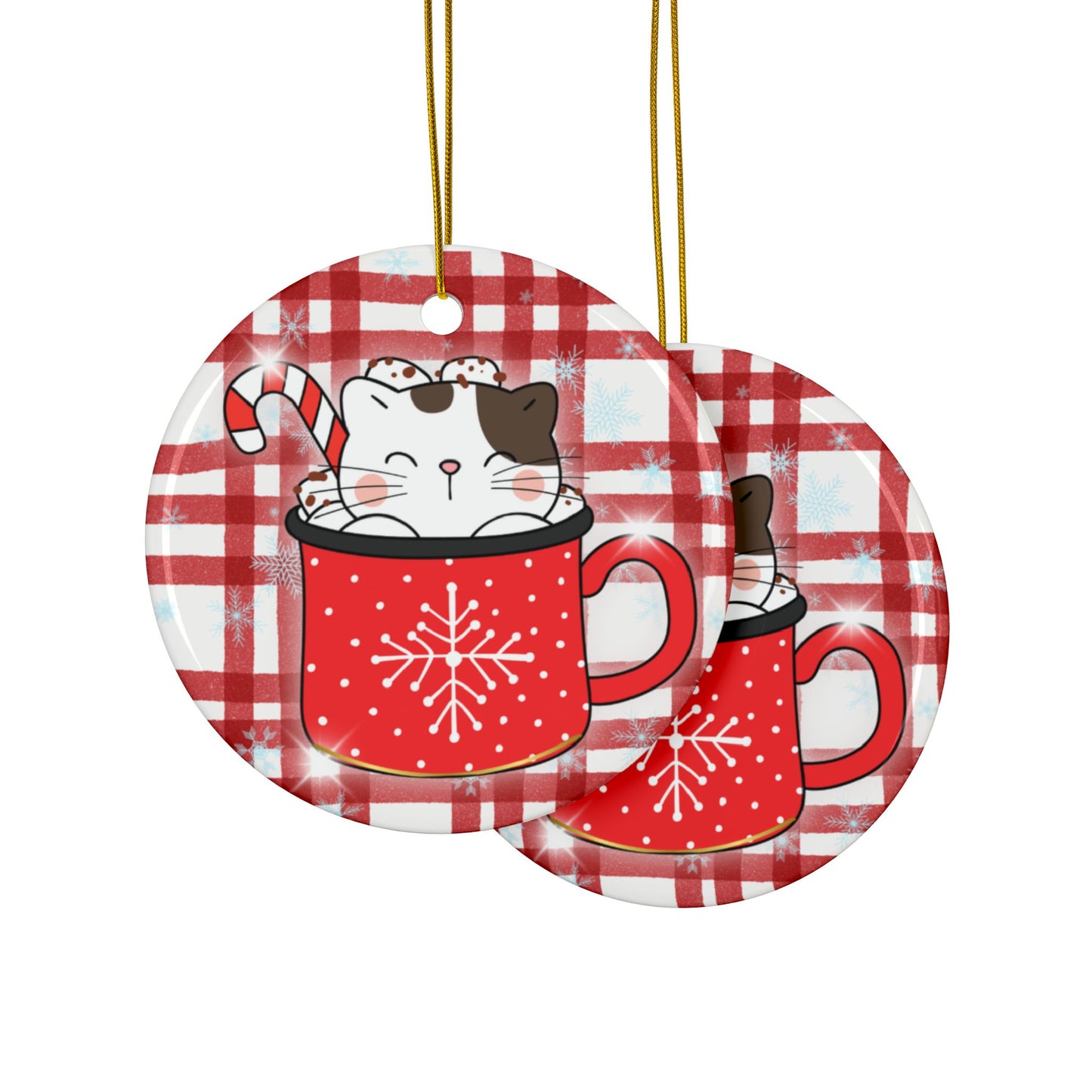 Hot Cocoa Cat Mug Ornament