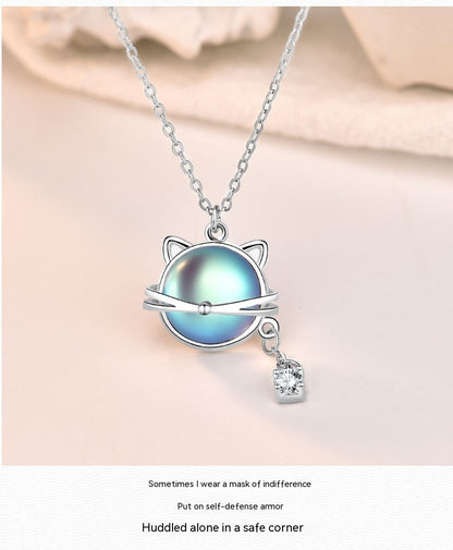 Cat Moonstone Necklace
