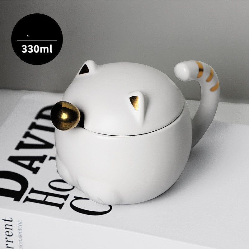 Cartoon Animal Ceramic Coffee Breakfast Mug With Lid