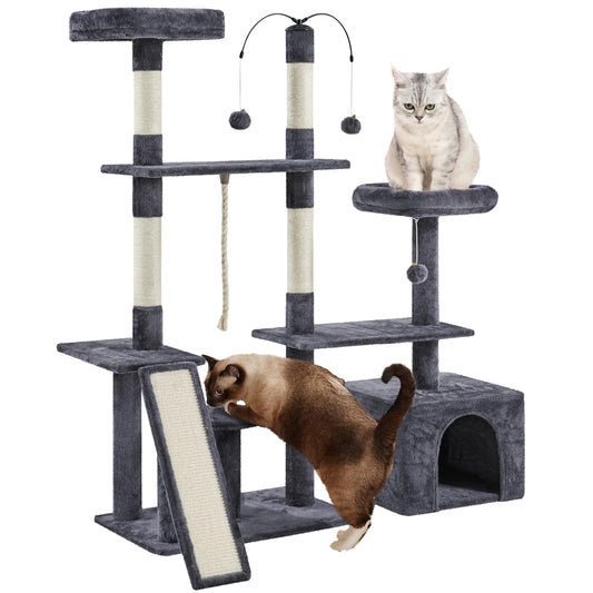 Multi-Level Dark Gray Cat Tree & Condo Playground