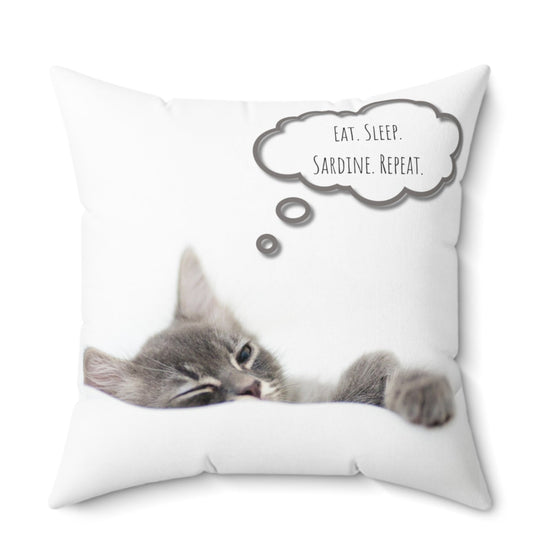 Eat Sleep Sardine Repeat Pillow