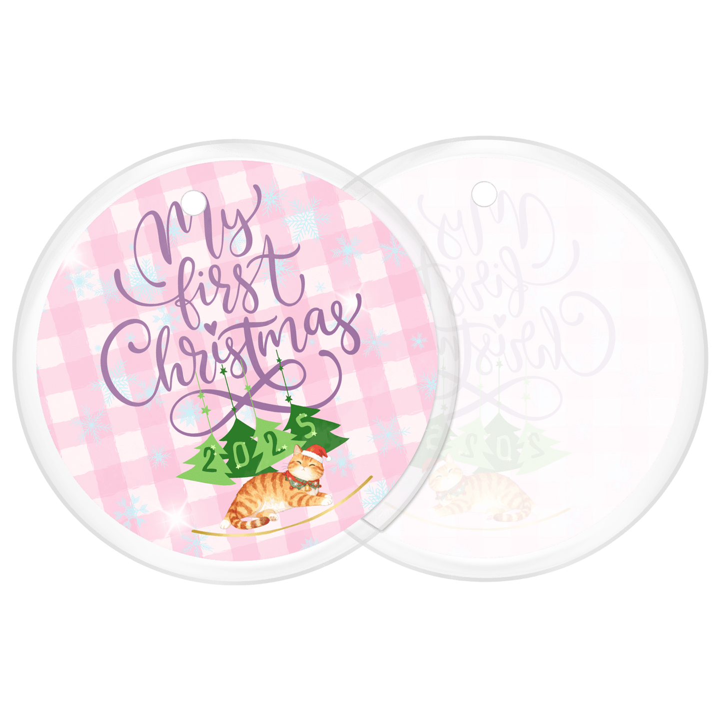 Cat Lover Christmas Ornament featuring a cute design for My First Christmas 2023.