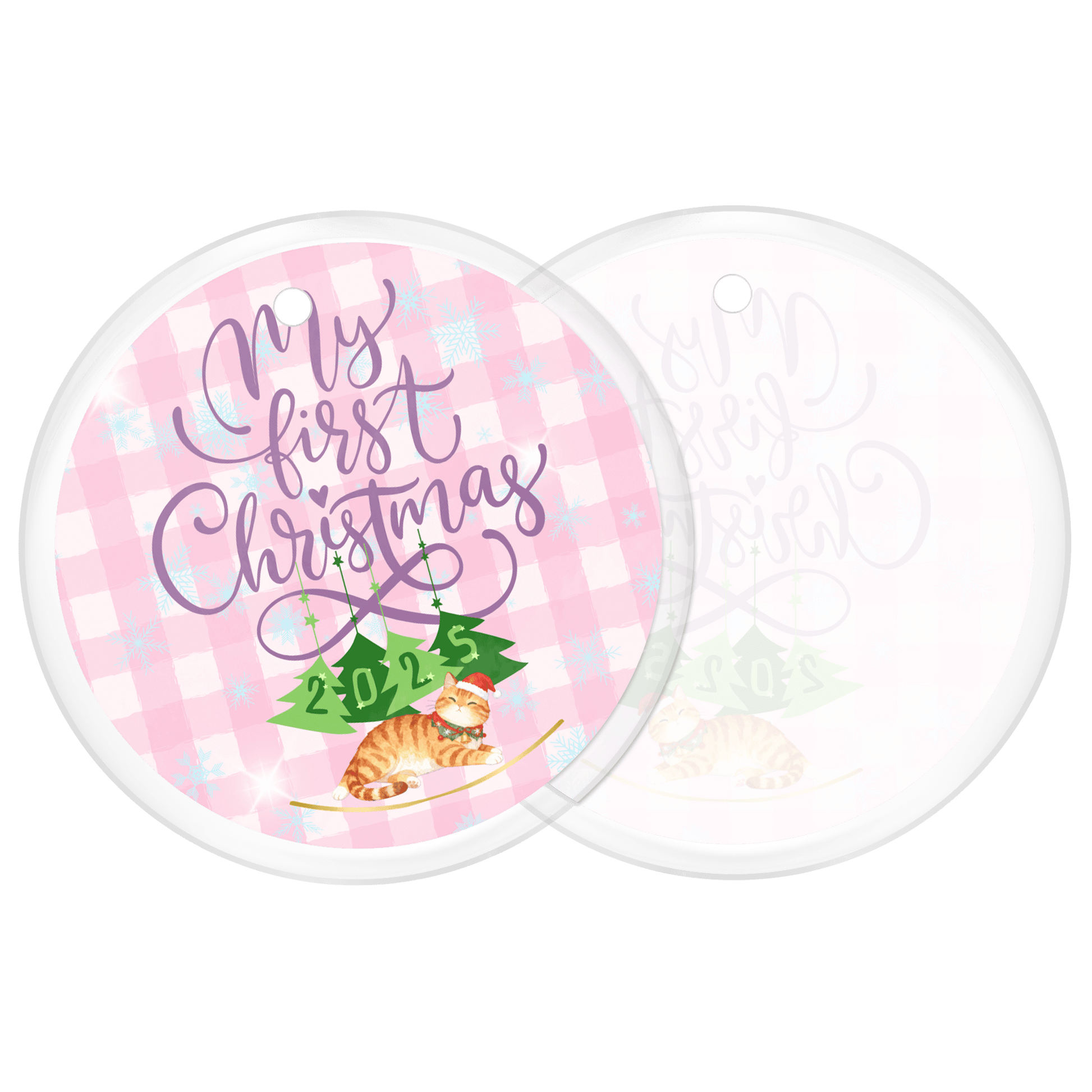 Cat Lover Christmas Ornament featuring a cute design for My First Christmas 2023.