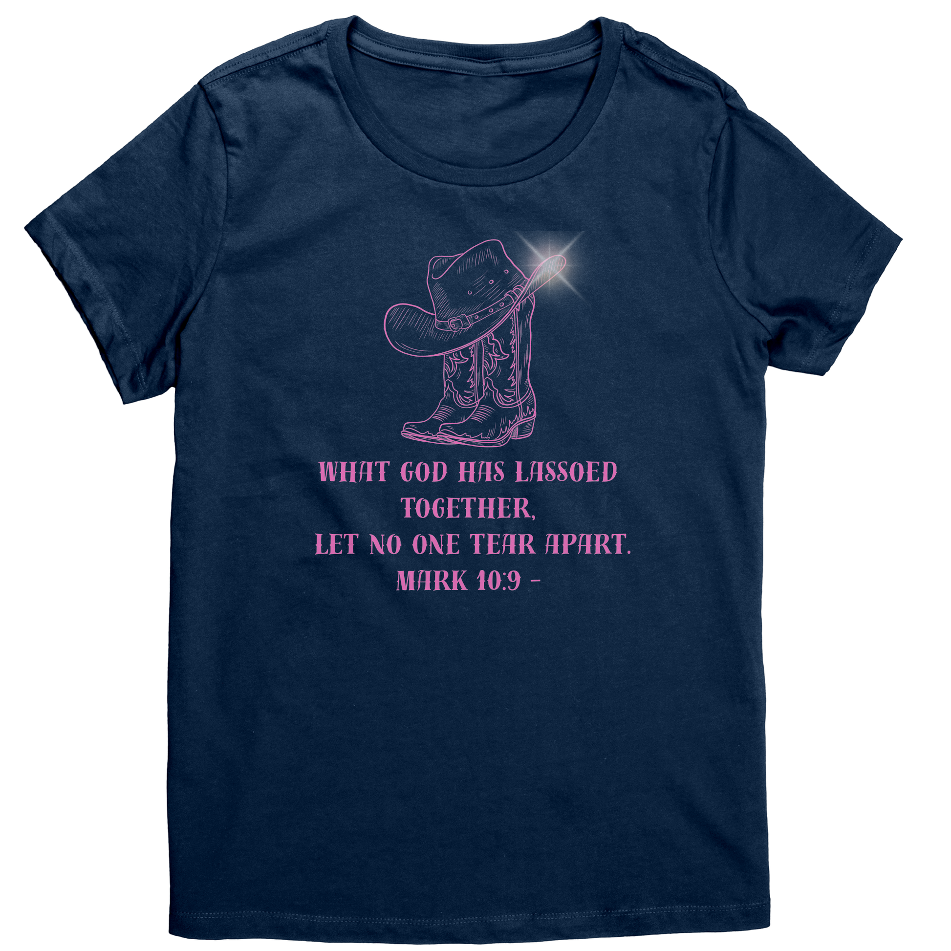Cowgirl_Wedding_T-Shirt__What_God__New_Navy_Mockup.png