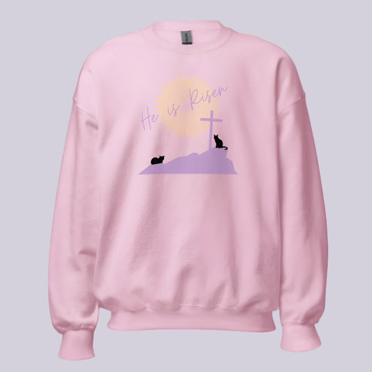 He Is Risen Cat-Themed Sweatshirt