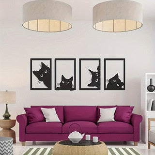 Black Cat Metal Wall Art