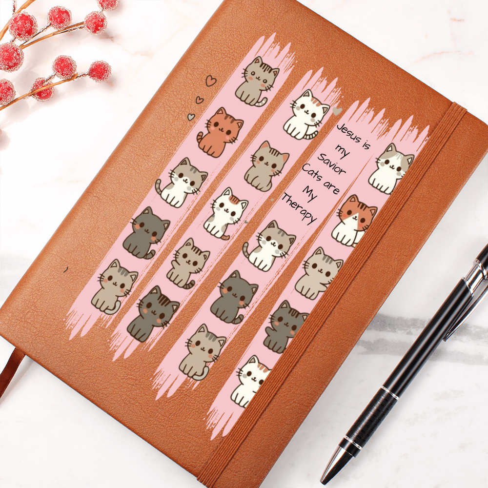 Jesus Is My Savior, Cats Are My Therapy” | Cat Lover Gift | Christian Journal