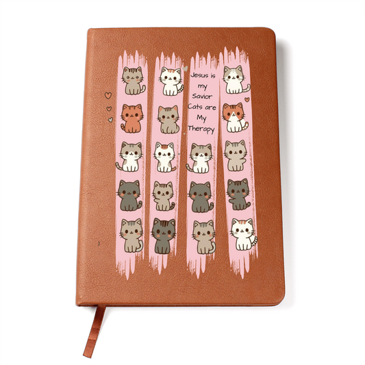 Jesus Is My Savior, Cats Are My Therapy” | Cat Lover Gift | Christian Journal
