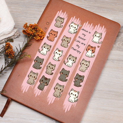 Jesus Is My Savior, Cats Are My Therapy” | Cat Lover Gift | Christian Journal