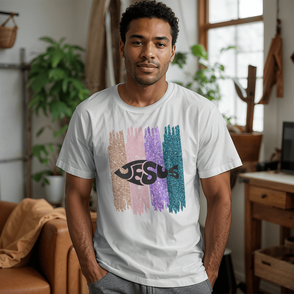 Brushstroke Jesus T-Shirt – Christian Faith Tee, Religious Graphic Tee, Spiritual Gift, Christian Apparel, Bible Verse Shirt