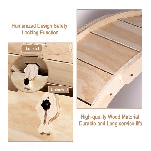 Natural Wood Indoor Cat Exercise Wheel