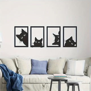 Black Cat Metal Wall Art